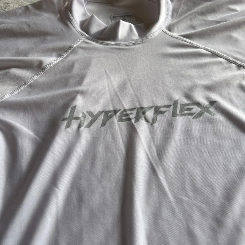 Hyperflex Men's Rashguard Loose Fit Long Sleeve 50+ UV Protection White 2XL